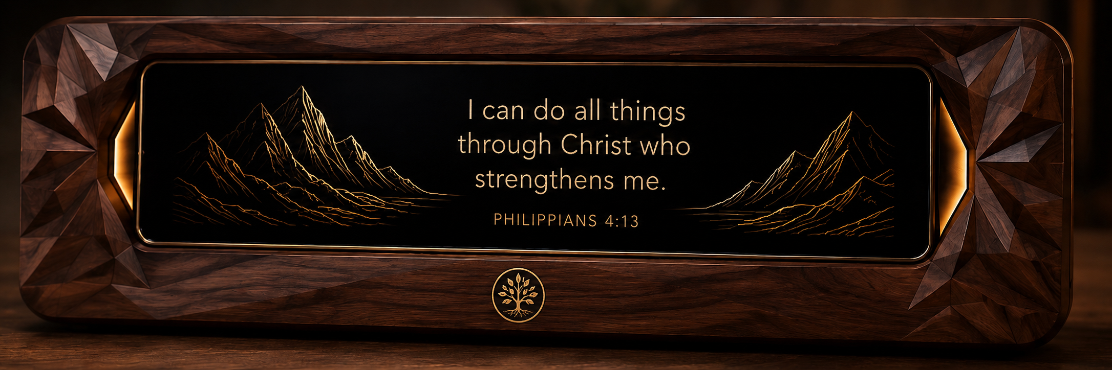Sculpted Walnut Scripture Display